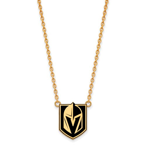 GP Sterling Silver Vegas Golden Knights Large Pendant Necklace w/epoxy