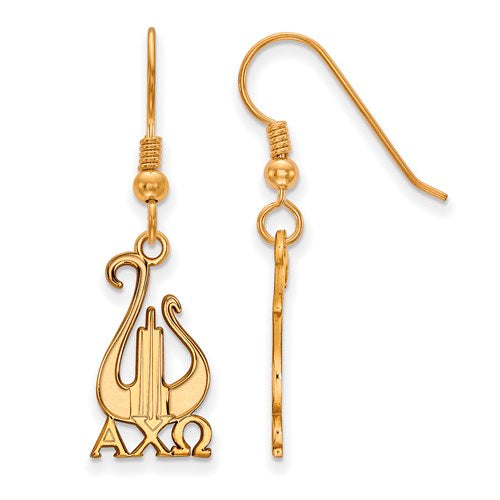 SS w/GP Alpha Chi Omega Medium Dangle Earrings