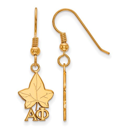 SS w/GP Alpha Phi Small Dangle Earrings