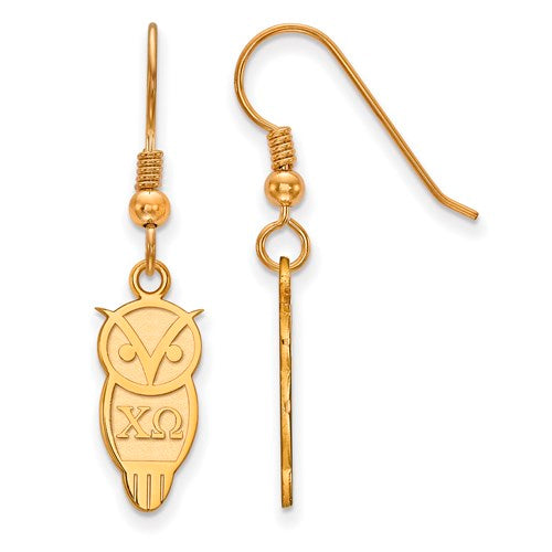 SS w/GP Chi Omega Small Dangle Earrings