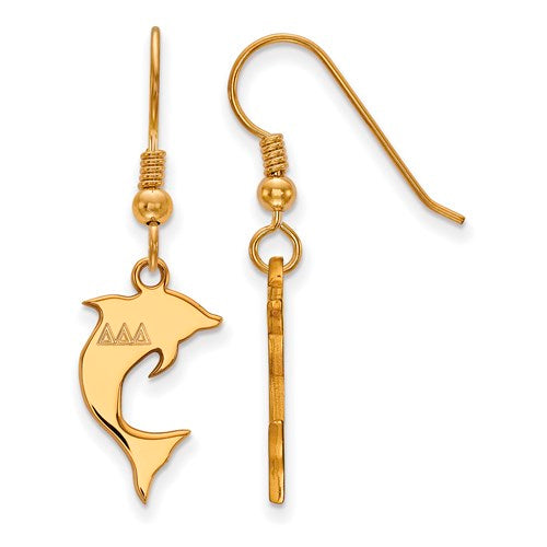 SS w/GP Delta Delta Delta Small Dangle Earrings