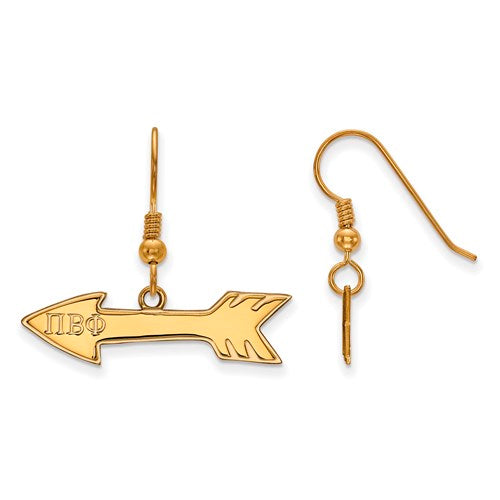 SS w/GP Pi Beta Phi Small Dangle Earrings