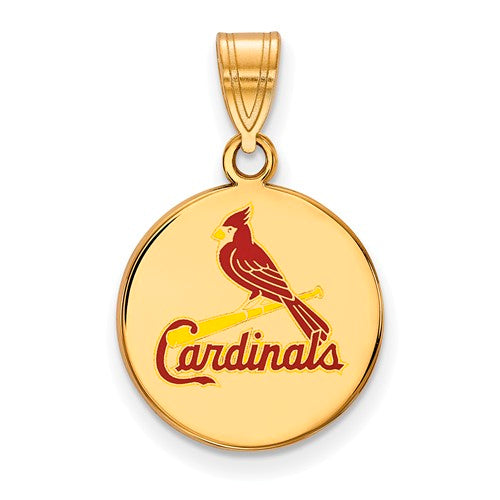 SS w/GP MLB  St. Louis Cardinals Medium Enamel Disc Pendant
