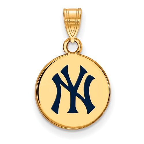 SS w/GP MLB  New York Yankees Small Enamel NY Disc Pendant