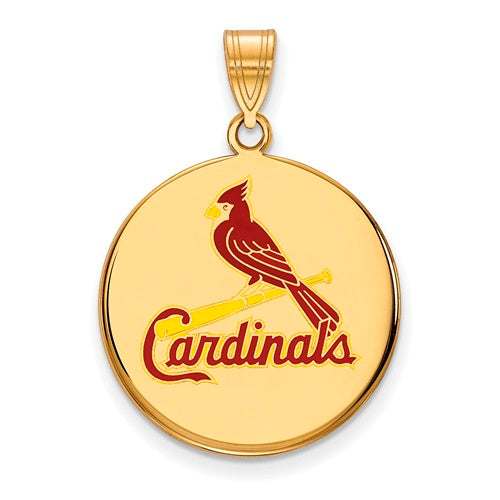 SS w/GP MLB  St. Louis Cardinals Large Enamel Disc Pendant