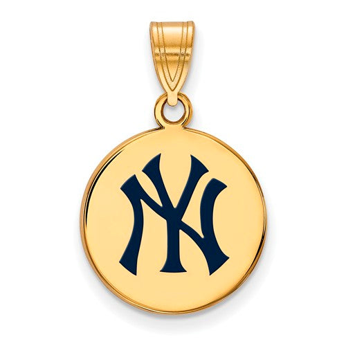 SS w/GP MLB  New York Yankees Medium Enamel NY Disc Pendant