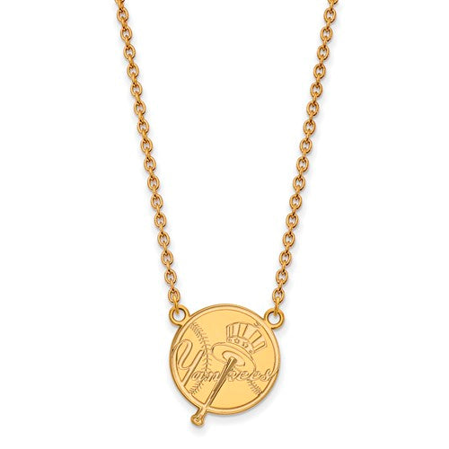 SS w/GP MLB  New York Yankees Large Logo Pendant w/Necklace