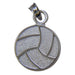Large Flat Volleyball Sterling Silver Pendant