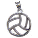 Large Pierced Volleyball Sterling Silver Pendant