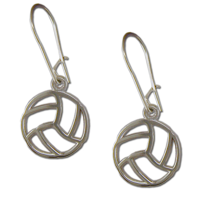 Pierced Volleyball Sterling Silver Earrings