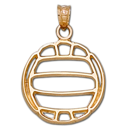 Pierced Volleyball 14 kt gold Large Pendant