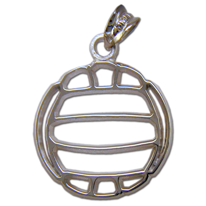 Pierced Volleyball Sterling Silver Large Pendant