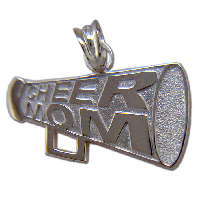 Cheer Mom Megaphone Sterling Silver Pendant