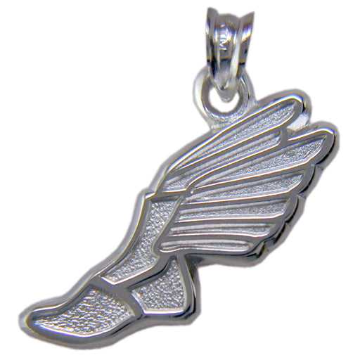 Track Winged Foot Sterling Silver Pendant