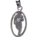 Male Runner in Oval Silhouette Sterling Silver Pendant