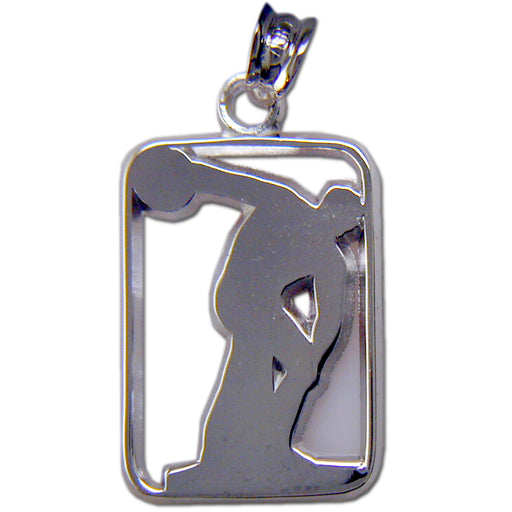 Discus Thrower Silhoutte Sterling Silver Pendant