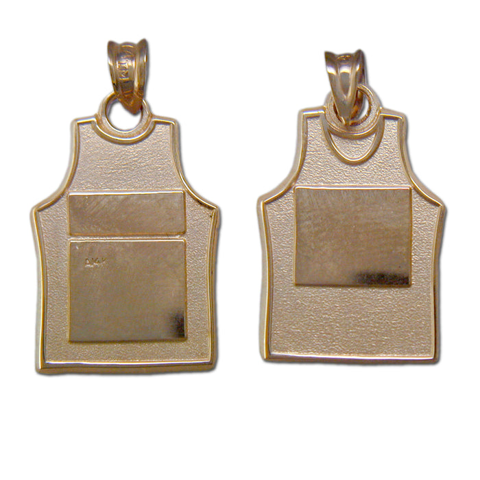 Basketball Jersey - 2 sided 14 kt gold Pendant with engraving
