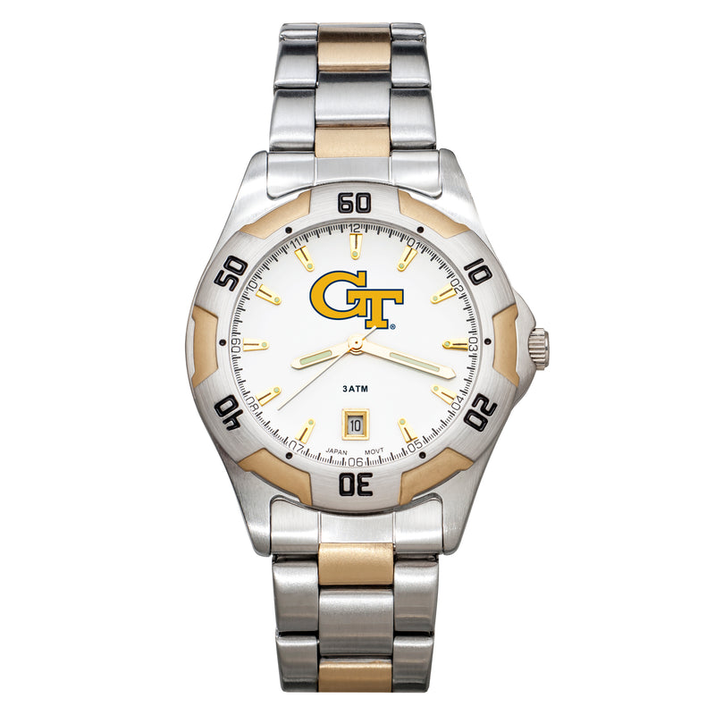 Georgia Tech Univ All-Pro Men's Two-tone Watch