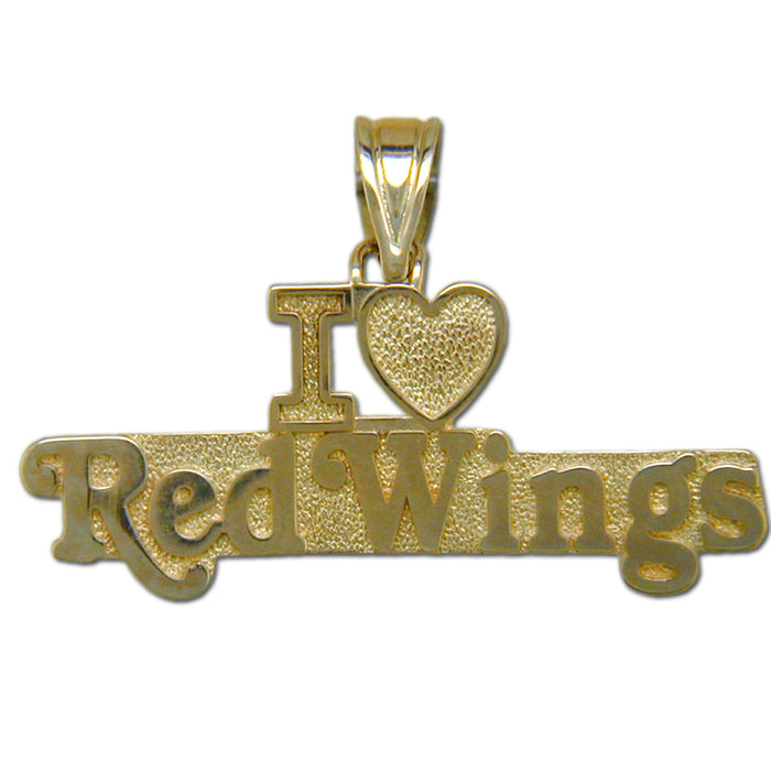 Detroit Red Wings I Love Red Wings 14 kt Gold Pendant