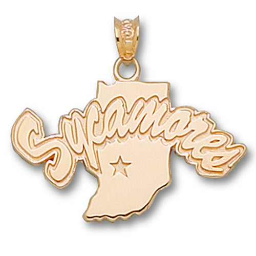 Indiana State University SYCAMORES 10 kt Gold Pendant