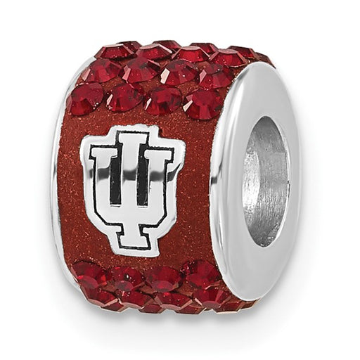 Sterling Silver Collegiate Indiana University Red Crystal Bead
