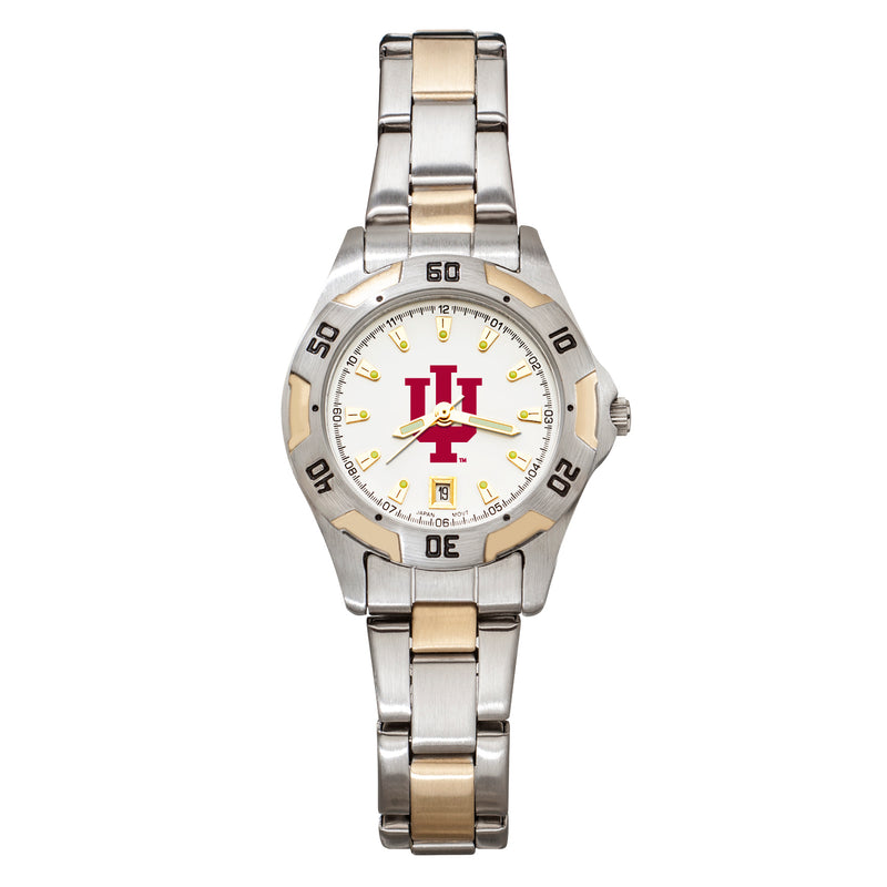 Indiana Univ All-Pro Women's Two-tone Watch W/Bracelet