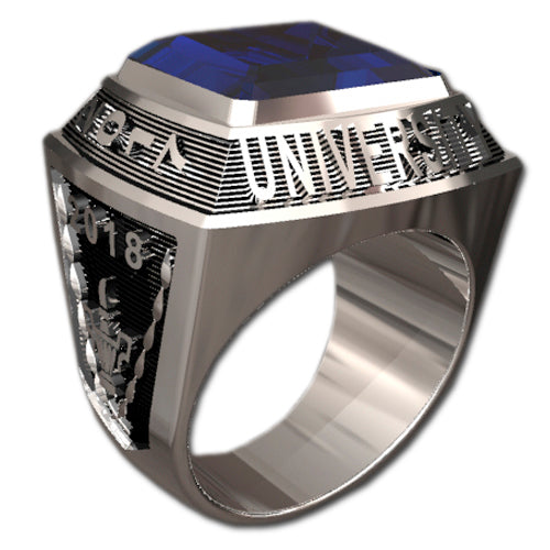 MASOP Stainless Steel High School Rings for Men Sappire Color Royal Blue  Crystal Jewelry Rings Size 8|Amazon.com