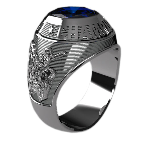 Sterling Silver Mens Traditional Championship Ring