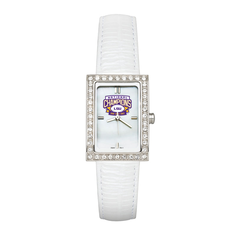 Louisiana State Univ 3X CHAMPIONS Allure Watch White Strap