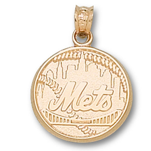 New York Mets Full Logo 10 kt Gold Pendant