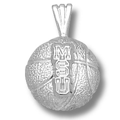 Michigan State University MSU BASKETBALL Silver Pendant