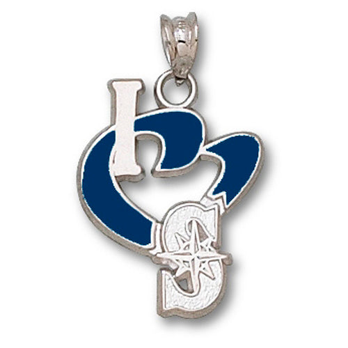 Seattle Mariners I Heart Logo with enamel Pendant