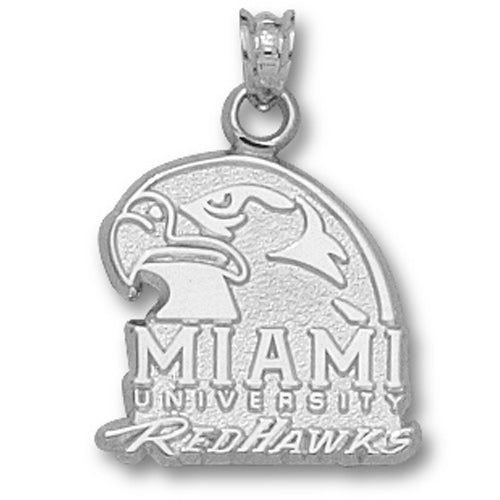Miami University REDHAWKS HAWKHEAD Silver Pendant