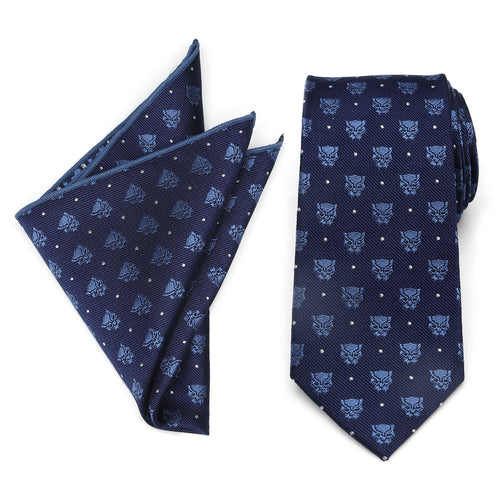 Black Panther Blue Tie Pocket Square Gift Set