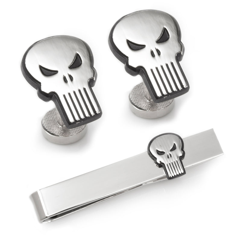 Punisher Cufflinks and Tie Bar Gift Set