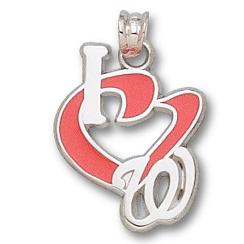Washington Nationals I Heart W w/enamel Pendant