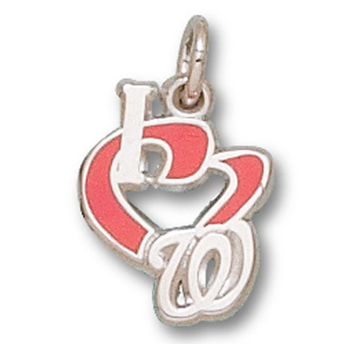 Washington Nationals I Heart W w/enamel Pendant
