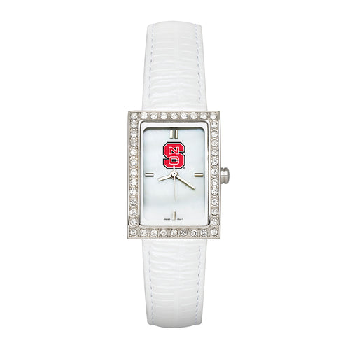 North Carolina State Ladies Allure Watch White Leather Strap