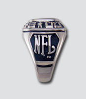 New Orleans Saints Large Classic Silvertone Ring - Side Panels