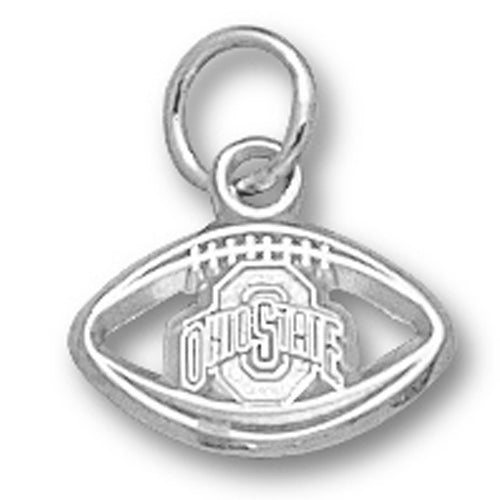 Ohio State University ATHLETIC O PIERCED FOOTBALL Silver Pendant