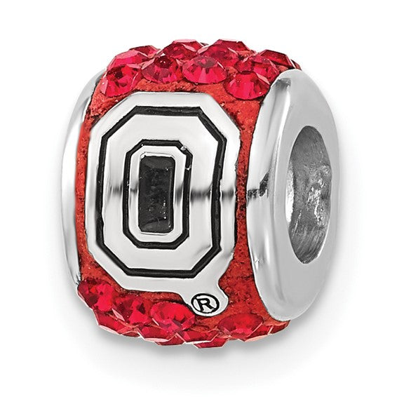 SS Ohio State University Red Crystal Bead