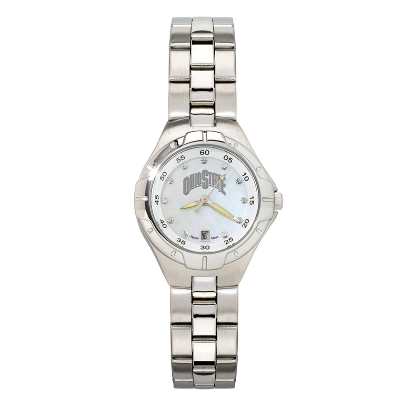 Ohio State Univ Pearl Woman's Bracelet Watch MOP DIAL