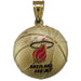 Miami Heat Basketball with enamel 14 kt Gold Pendant