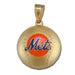 New York Mets Baseball with enamel 14 kt Gold Pendant