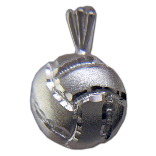 Solid Volleyball Sterling Silver XS Pendant