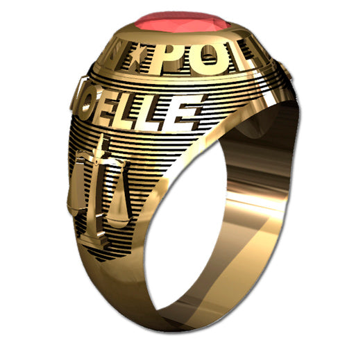 Ladies Traditional Goldtone Police Ring