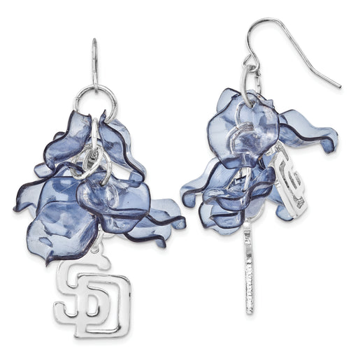 MLB San Diego Padres Silver-tone Celebration Dangle Earrings