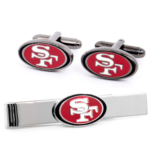 San Francisco 49er's Cufflinks and Tie Bar Gift Set