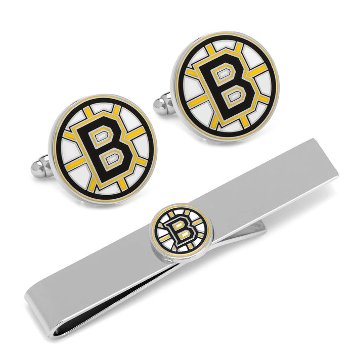 Boston Bruins Cufflinks & Tie Bar Gift Set