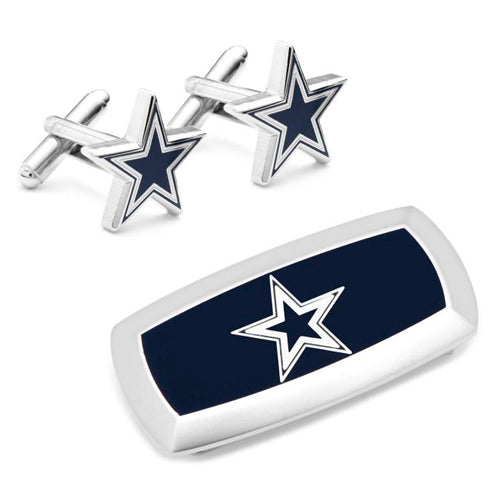 Dallas Cowboys Cufflinks and Cushion Money Clip Gift Set
